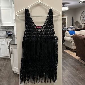 Lace tank with frills